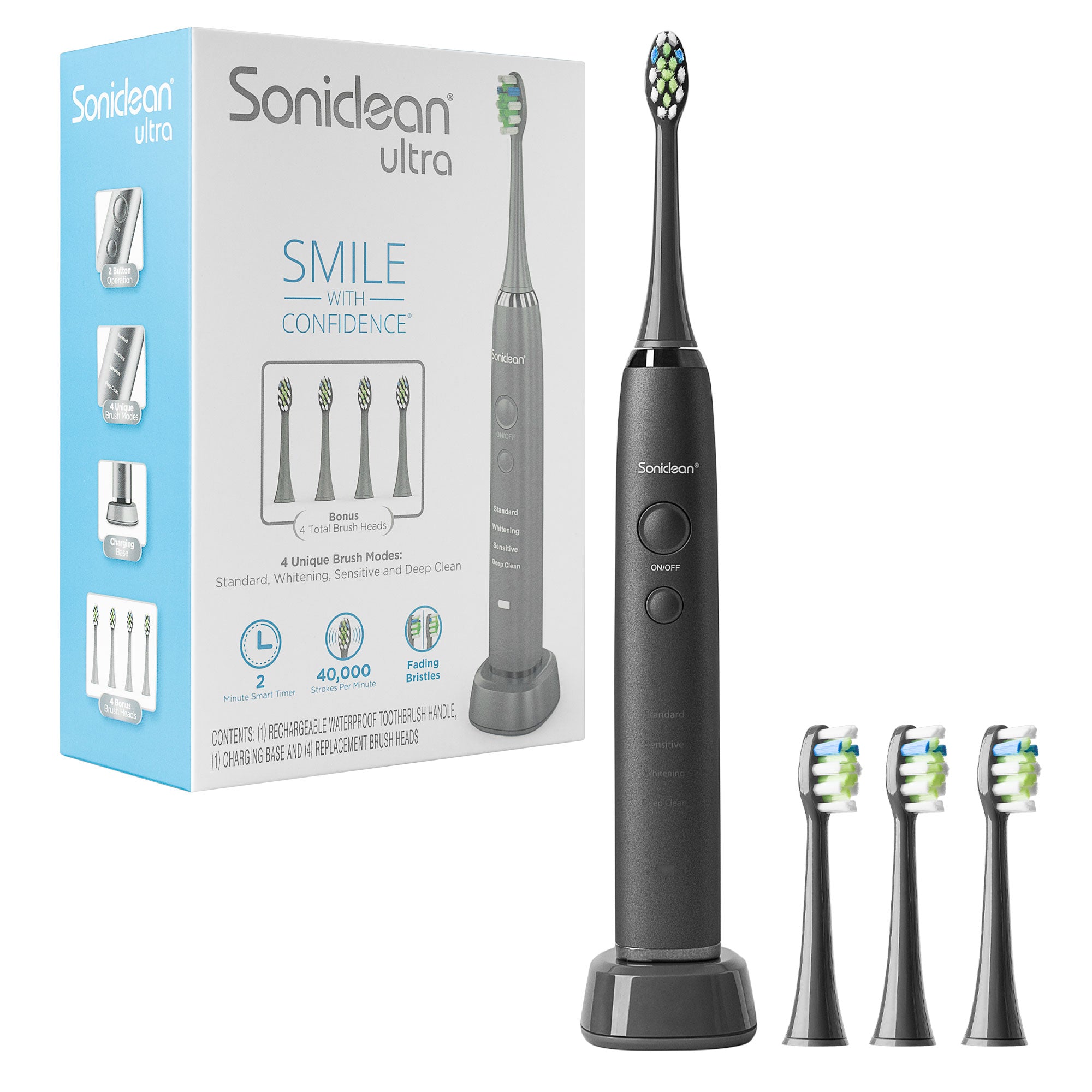 Soniclean Pro Ultra Rechargeable Toothbrush with Brush Heads
