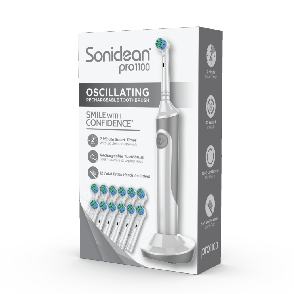 Soniclean Pro 1100 Oscillating Toothbrush with Brush Head Refills